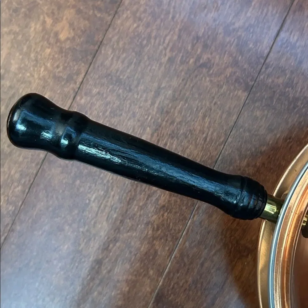 Vintage Copper and Brass Chafing Dish with Black Wooden Handle